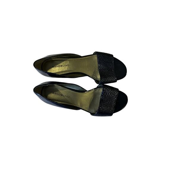 Bandolino Open Toe D’Orsay Heels Black Textured Strap Women’s Size 8.5 - Picture 6 of 7